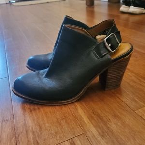 Lucky Brand Emery Black Leather Bootie Mule - 7.5